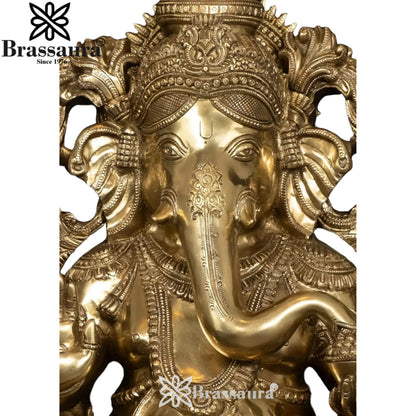 Brass Ganesha Statue Weight 34.5 Kg And Height 26 Inch