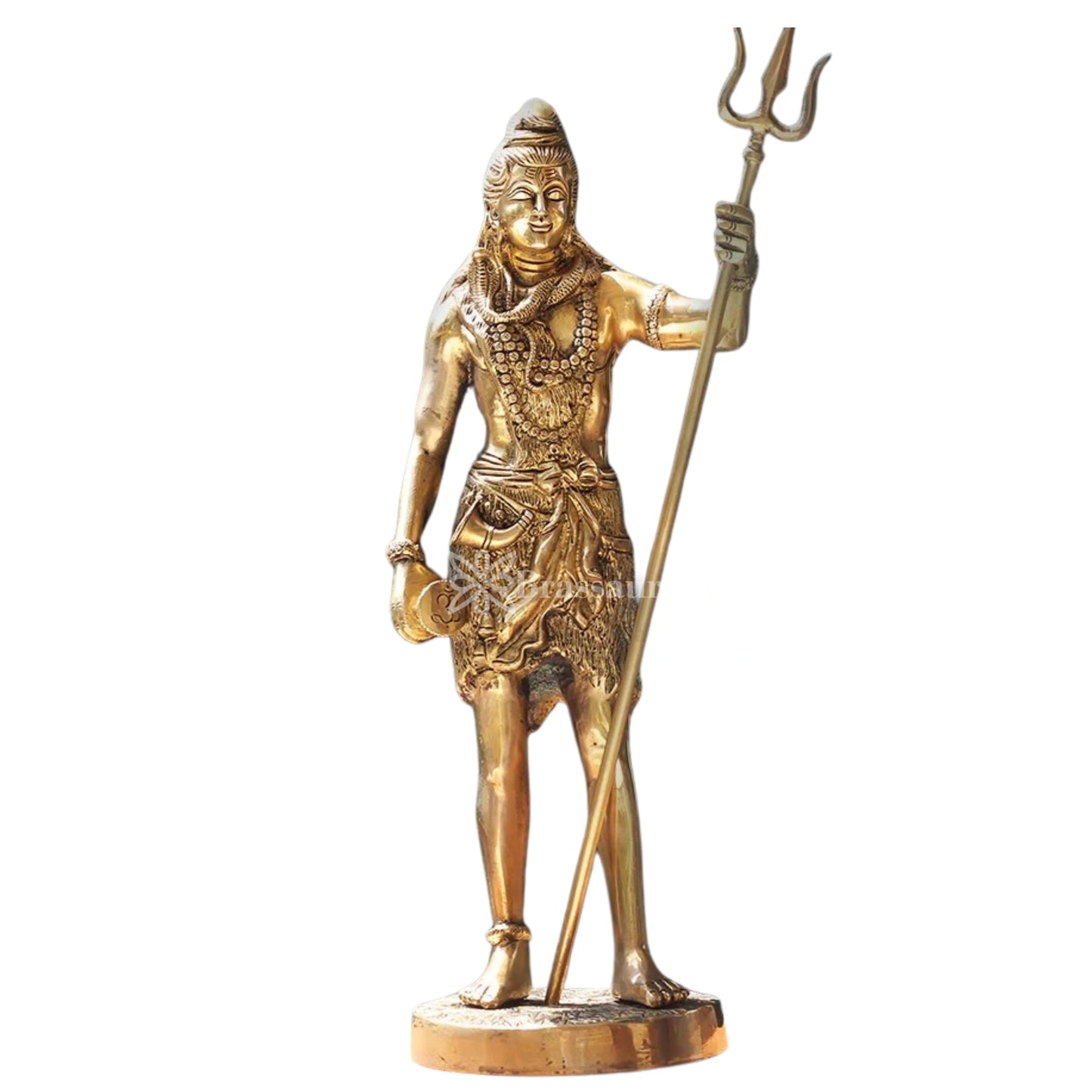 Brassaura™ Large Brass Shiva Idol – Height 17 Inches & Weight 6 Kgs | Spiritual Home & Temple Décor