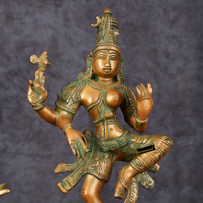 Brass Aardhnareshwar Idol for Home and Decor | Weight 3.25 Kg Height 12 inch | Multi-Coloured
