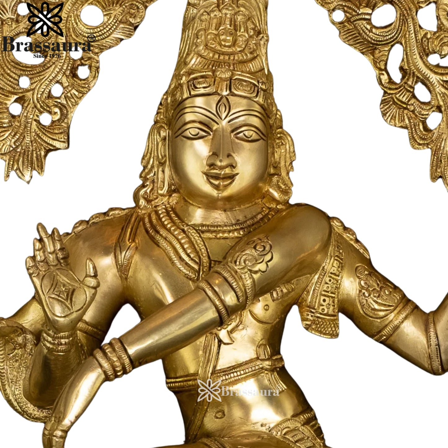 Brass Patina Gold Dancing Natraj Statue Weight 16.3 Kg And Height 26 Inch