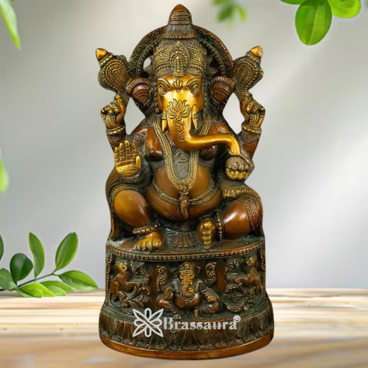 Brass Ganesha Statue Weight 6 Kg And Height 13 Inch