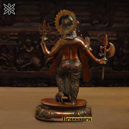Brassaura™ Brass Standing Ganesh on Pedestal – Copper Finish – Height 19 Inches, Weight 10.55 Kgs