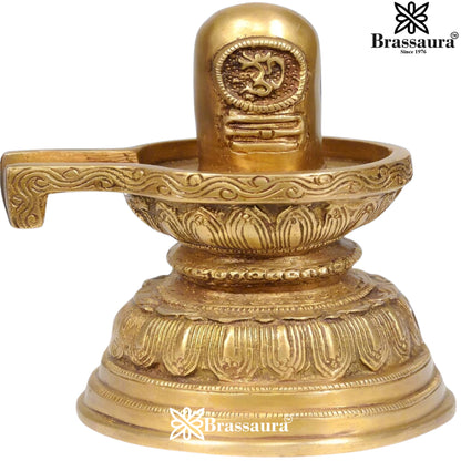 Brass Royal Golden Shivling Weight 2 Kg & Height 7 Inch
