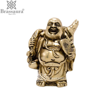 Brass Laughing Buddha Weight 0.4 kg & Height 3.5 Inch