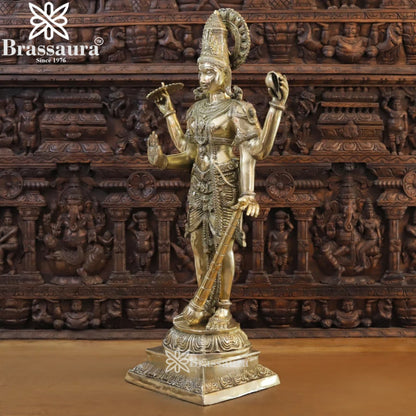Brass Super fine Vishnu Statue Weight 32.8 Kg And Height 41.5 Inch