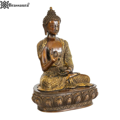 Brass Blessing Buddha Weight 10.5 kg & Height 16 Inch