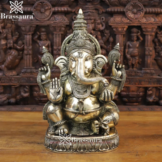 Brass Ganesha Weight 22.26 Kg & Height 20 Inch