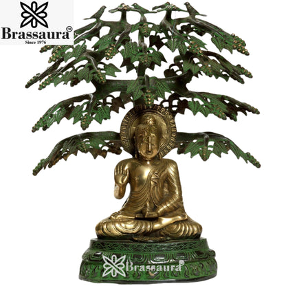 Brass Artistic tree Buddha Weight 17 Kg & Height 21 inch