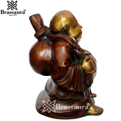 Brass Standing Laughing Buddha Weight 21 Kg & Height 20 Inch