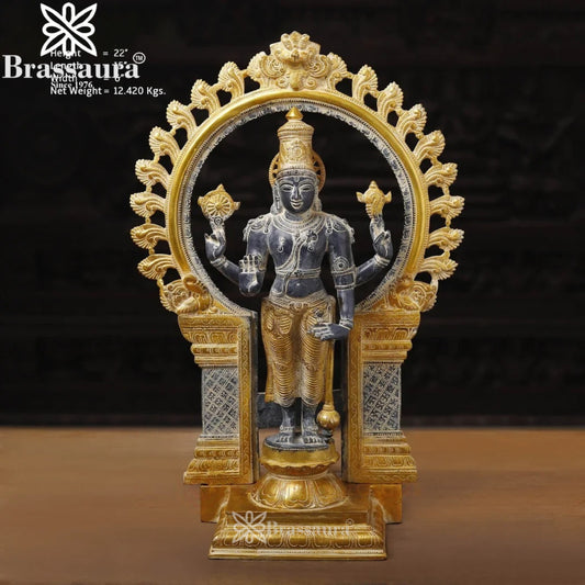 Brass Vishnu Statue Weight 12.42 Kg And Height 22 Inch