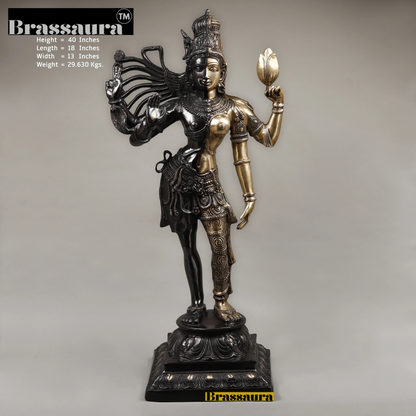 Brass Aardhnareshwar Statue Weight 29.63 kg & Height 40 Inch