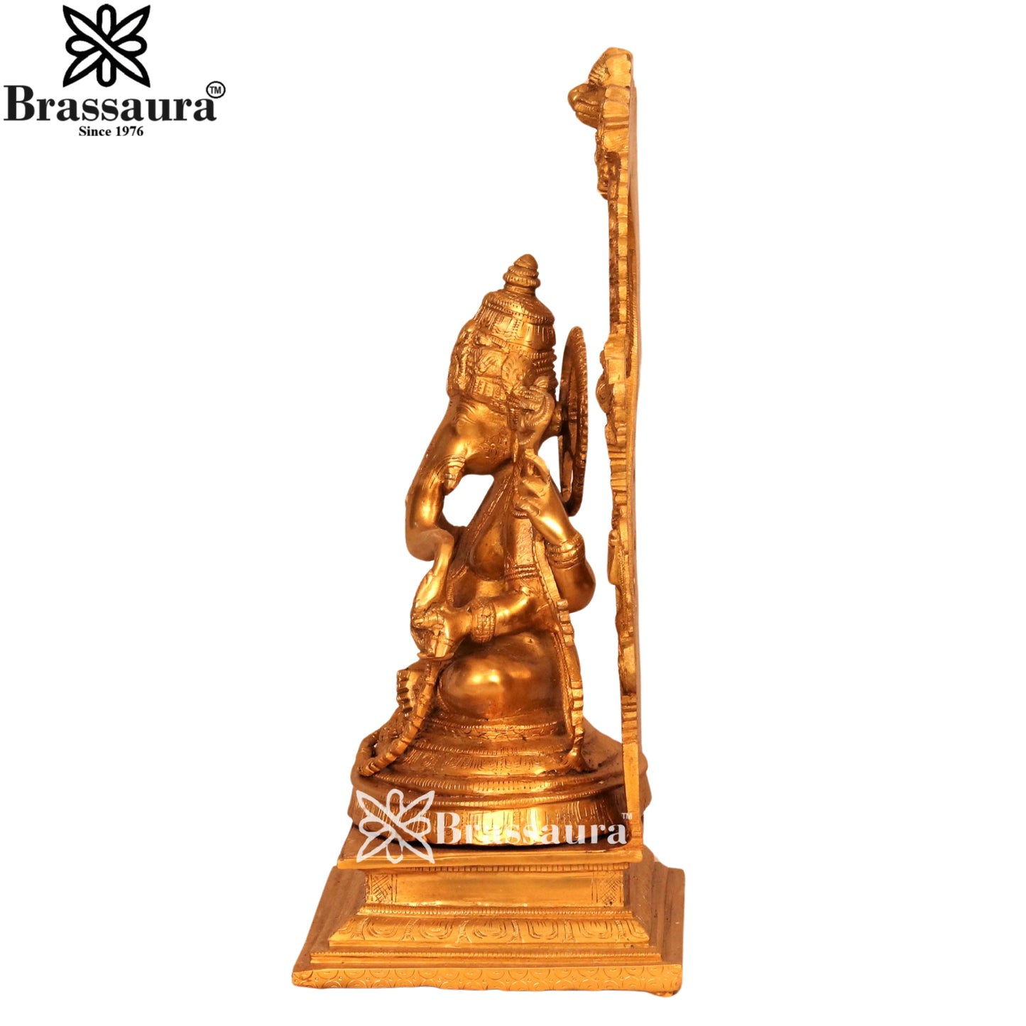 Brass Ring Ganesha Statue Weight 10.6 Kg & Height 17 Inch