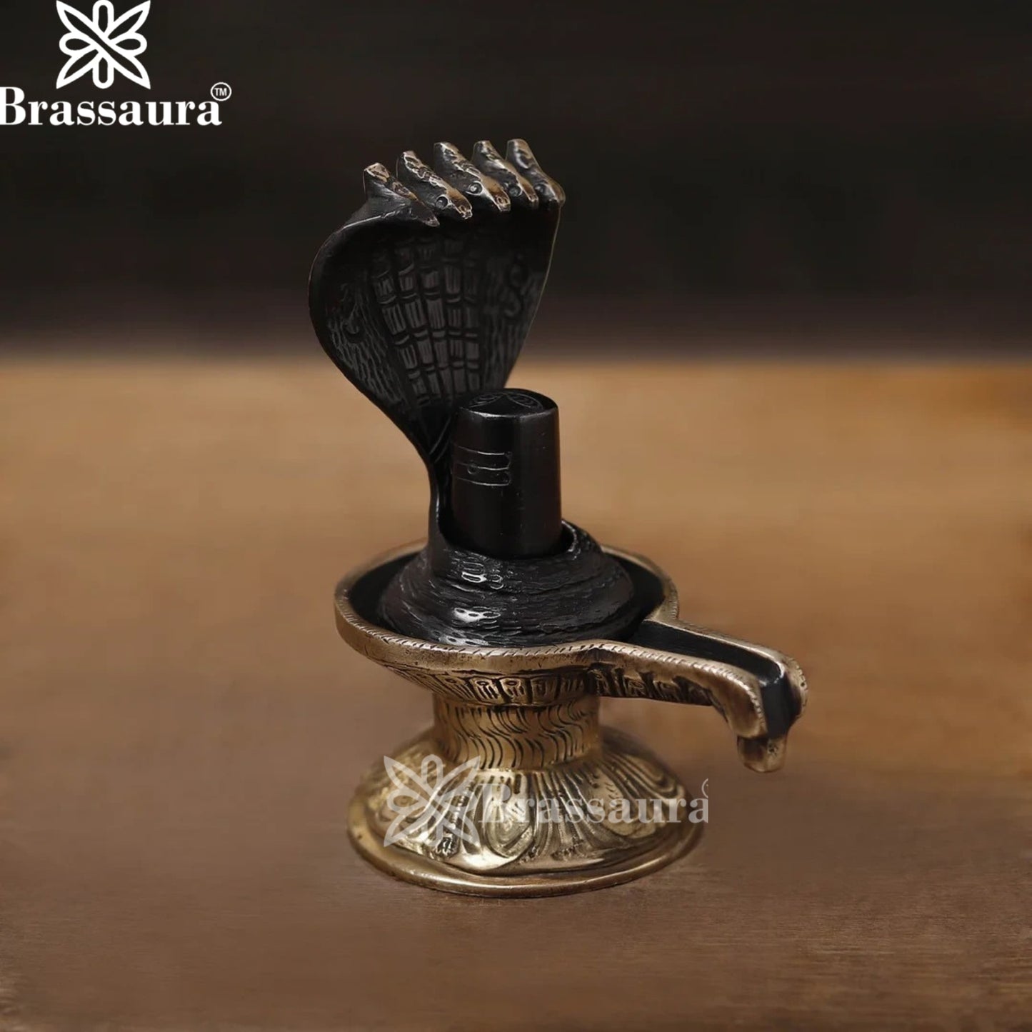 Brass Shivling With Naagraaj Statue Weight 1.23 Kg And Height 6 Inch