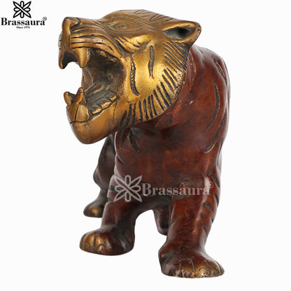 Brass Tiger For Home Décor And Gift Items Weight 3.2 kg Height 7 Inch