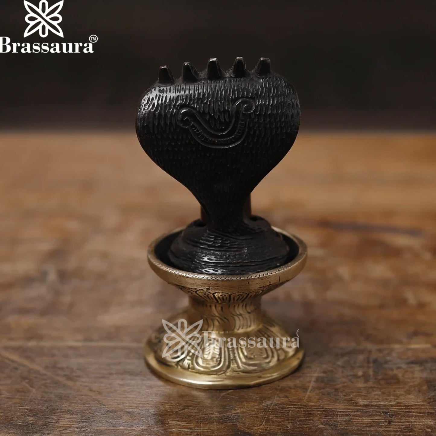 Brass Shivling With Naagraaj Statue Weight 1.23 Kg And Height 6 Inch