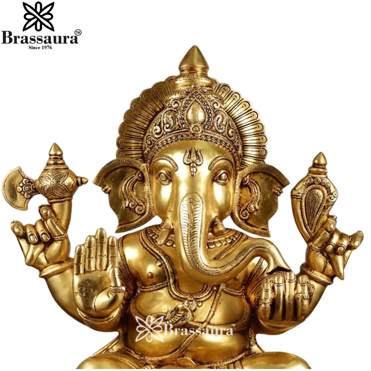 Brass Super fine Ganesha Statue Weight 41 Kg & Height 27 Inch
