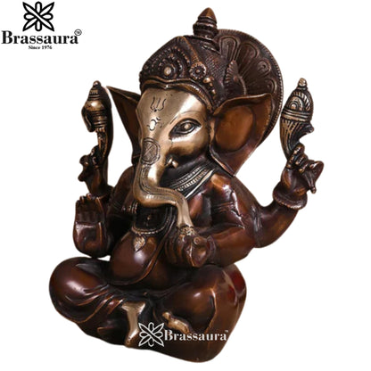 Brass Ganesha Statue Weight 3.1 Kg & Height 8 Inch