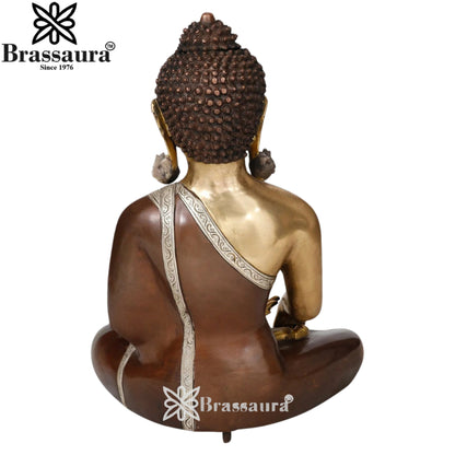 Brass Bhumisprasa Buddha Weight 18 kg & Height 21 Inch