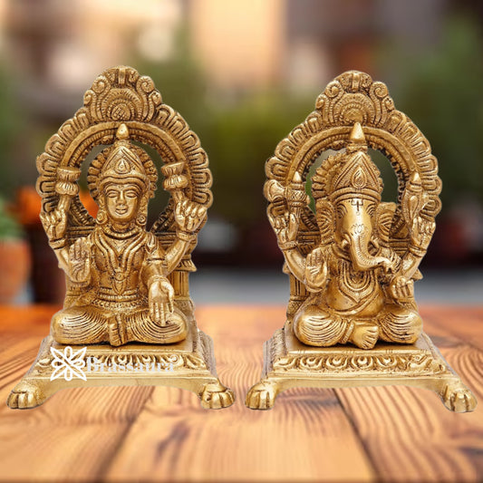 Brass Classic Lakshmi Ganesh Weight 3 Kg & Height 6 Inch