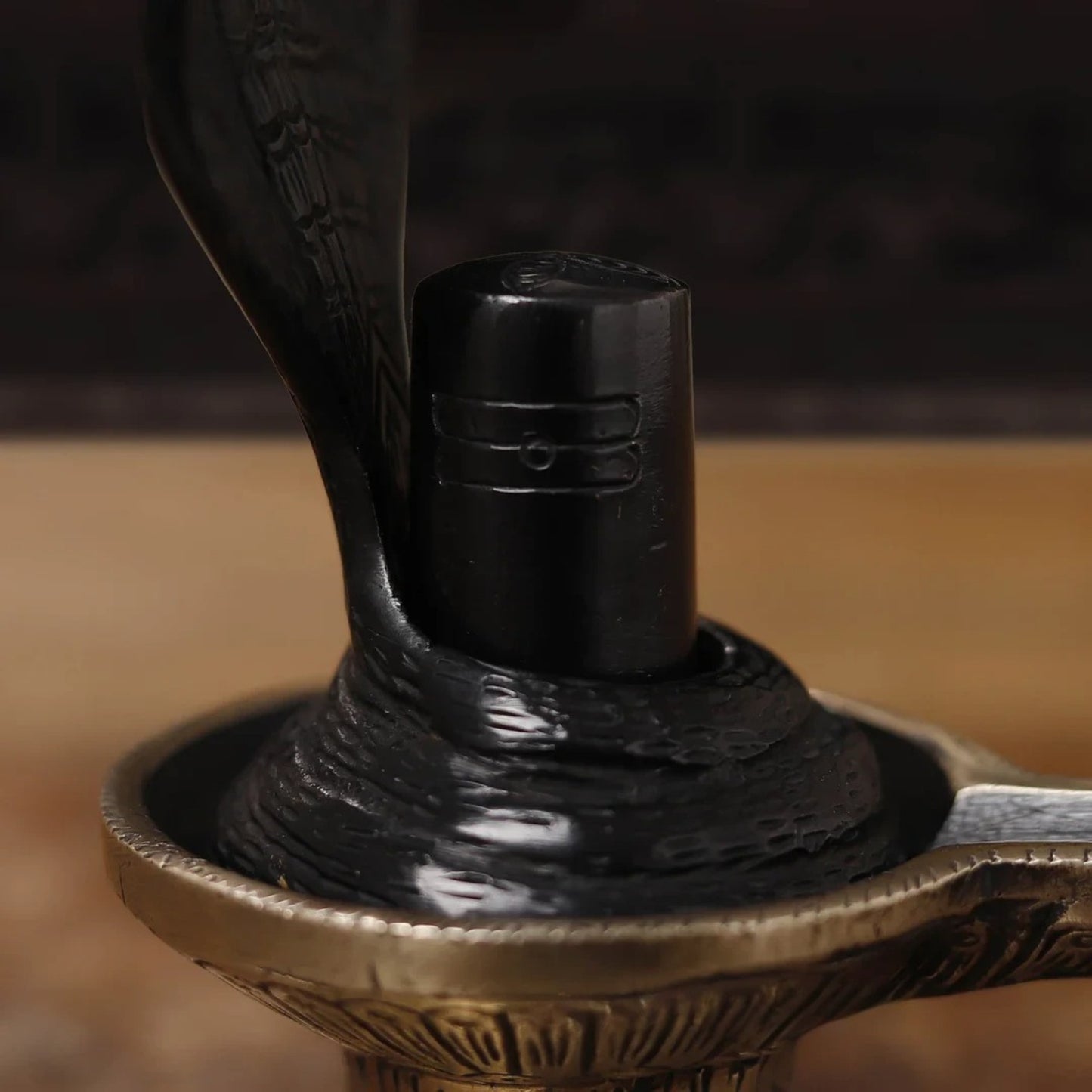 Brass Shivling With Naagraaj Statue Weight 1.23 Kg And Height 6 Inch