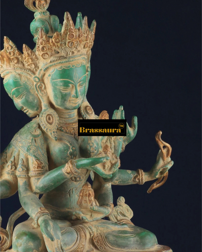 Brassaura™ Pure Brass Tara Idol – Height 13.5 Inches, Weight 5.8 Kgs