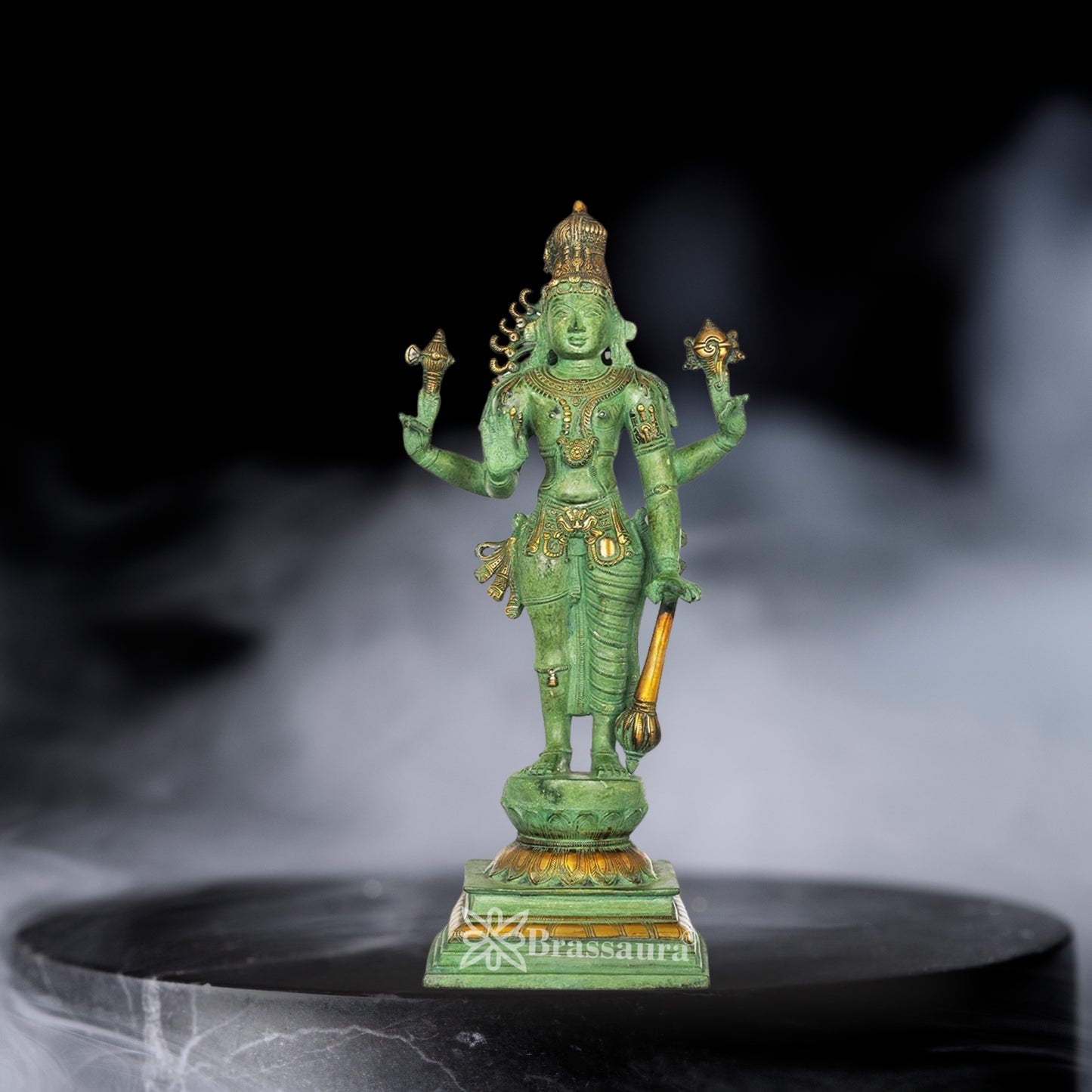 Brass Harihara Vishnu Statue Weight 10 Kg And Height 21.5 Inch