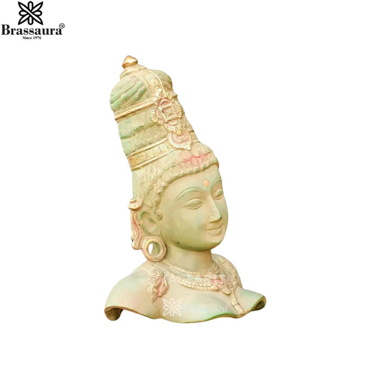Brassaura™ Brass Parvati Statue | Handcrafted Devi Uma Sculpture | Height 12 Inches & Weight 5.2 Kgs