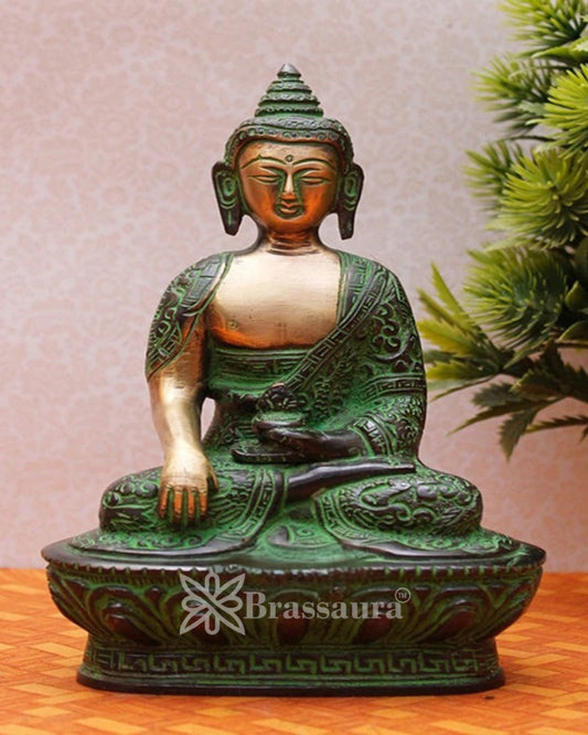 Brass Bhumisprasa Buddha Weight 1 kg & Height 7 Inch