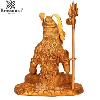 Brassaura™ Traditional Brass Shiva Idol – Height 16 Inches & Weight 11.45 Kgs | Devotional Sculpture
