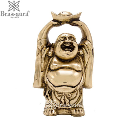 Brass Laughing Buddha Weight 0.4 kg & Height 3.5 Inch