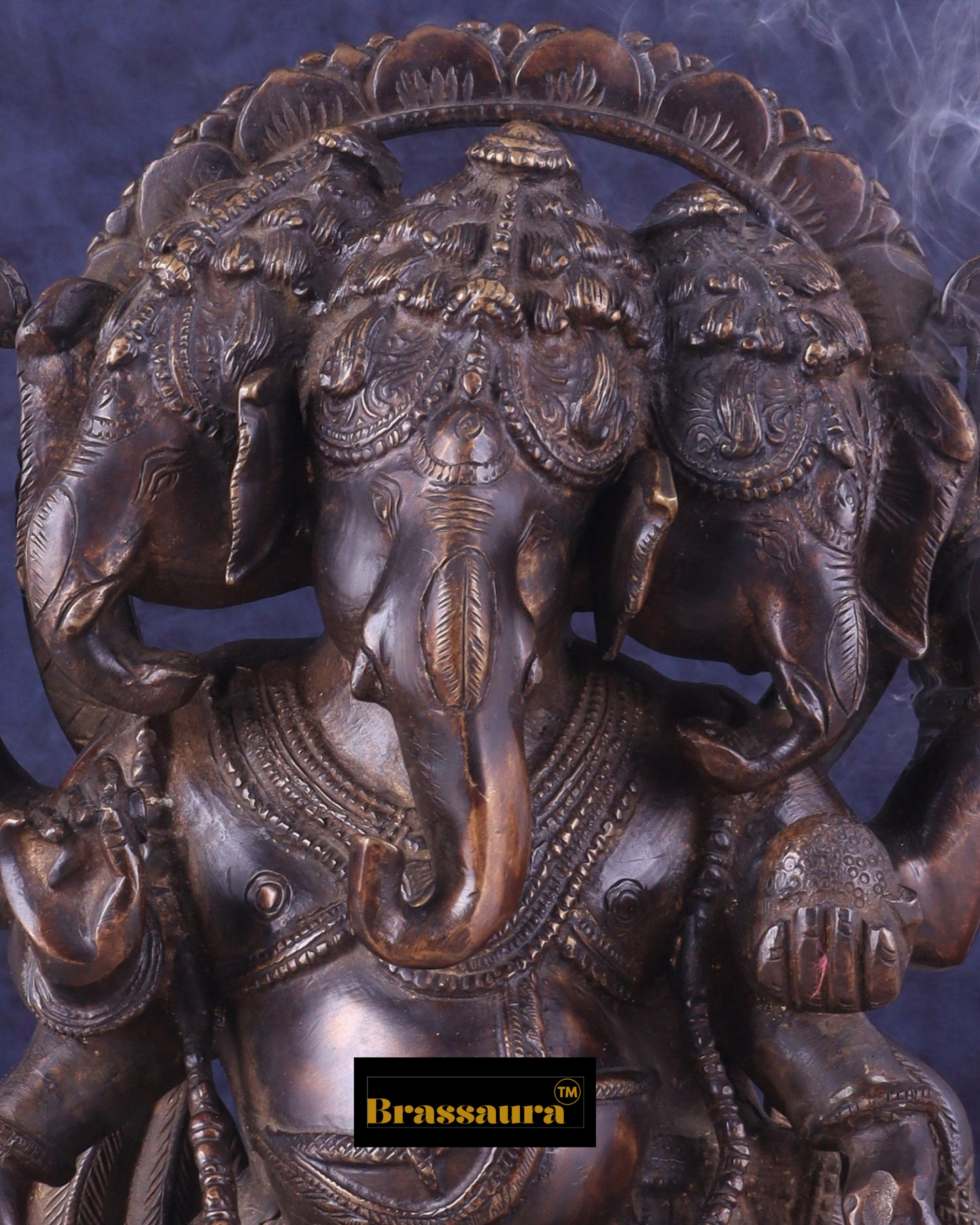 Brassaura™ Brass Ganesha Idol – Height 12 Inches, Weight 7 Kg – Perfect for Home Decor & Gifting