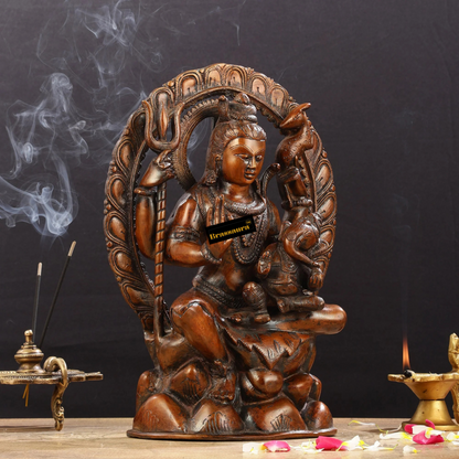 Brassaura™ Pure Brass Lord Ganesha on Lord Shiva’s Lap – Height 12 Inches, Weight 4 Kgs
