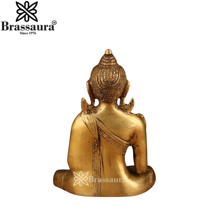 Brass Blessing Royal Golden Buddha Weight 1 kg & Height 6 Inch