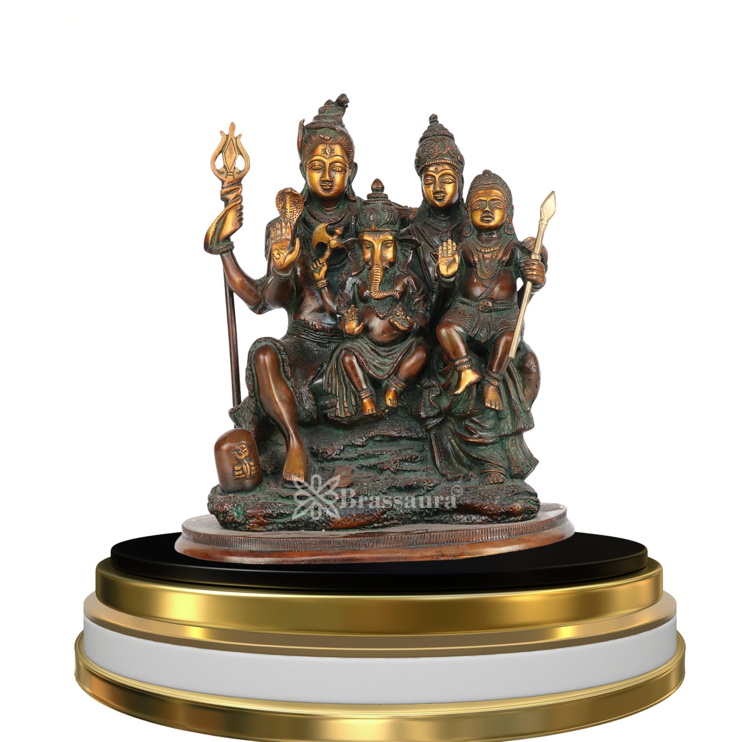 Brass Lord Shiv Parivaar Statue Weight 9.2 Kg And Height 12 Inch