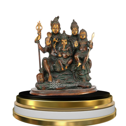 Brass Lord Shiv Parivaar Statue Weight 9.2 Kg And Height 12 Inch