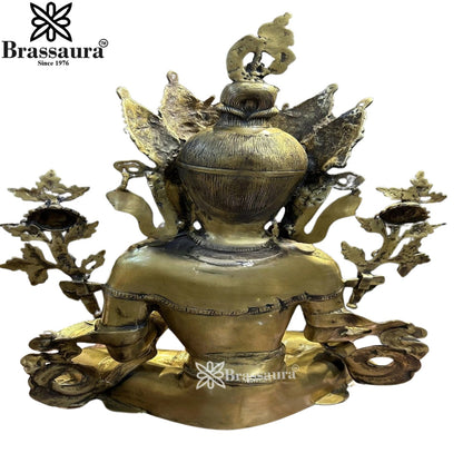 Brass Patina Tara Weight 22.9 Kg & Height 27 Inch