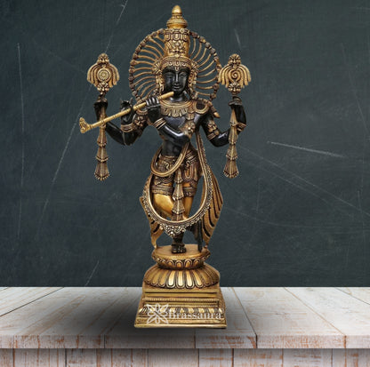Brass Krishna Murti Weight 14 Kg And Height 24 Inch