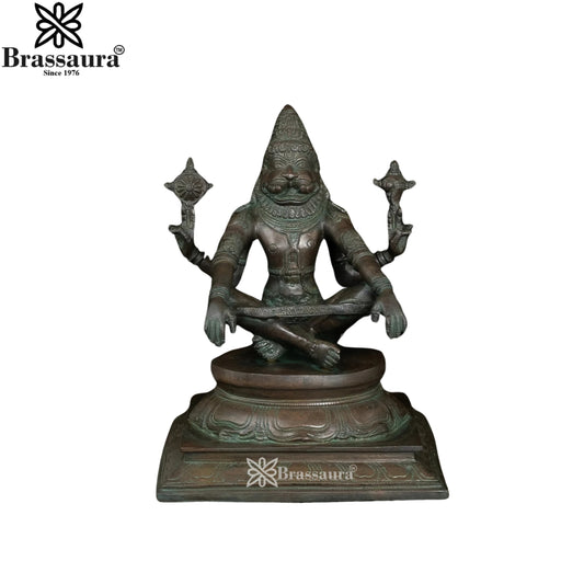 Bronze Narshimha Statue For Home Decor And Gift Items Weight 6.24 Kg And Height 10.25 Inches
