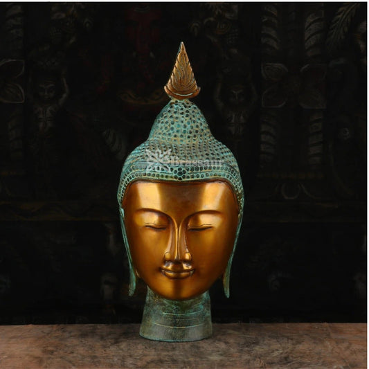 Brass Head Buddha Weight 3.7 kg & Height 12.5 Inch