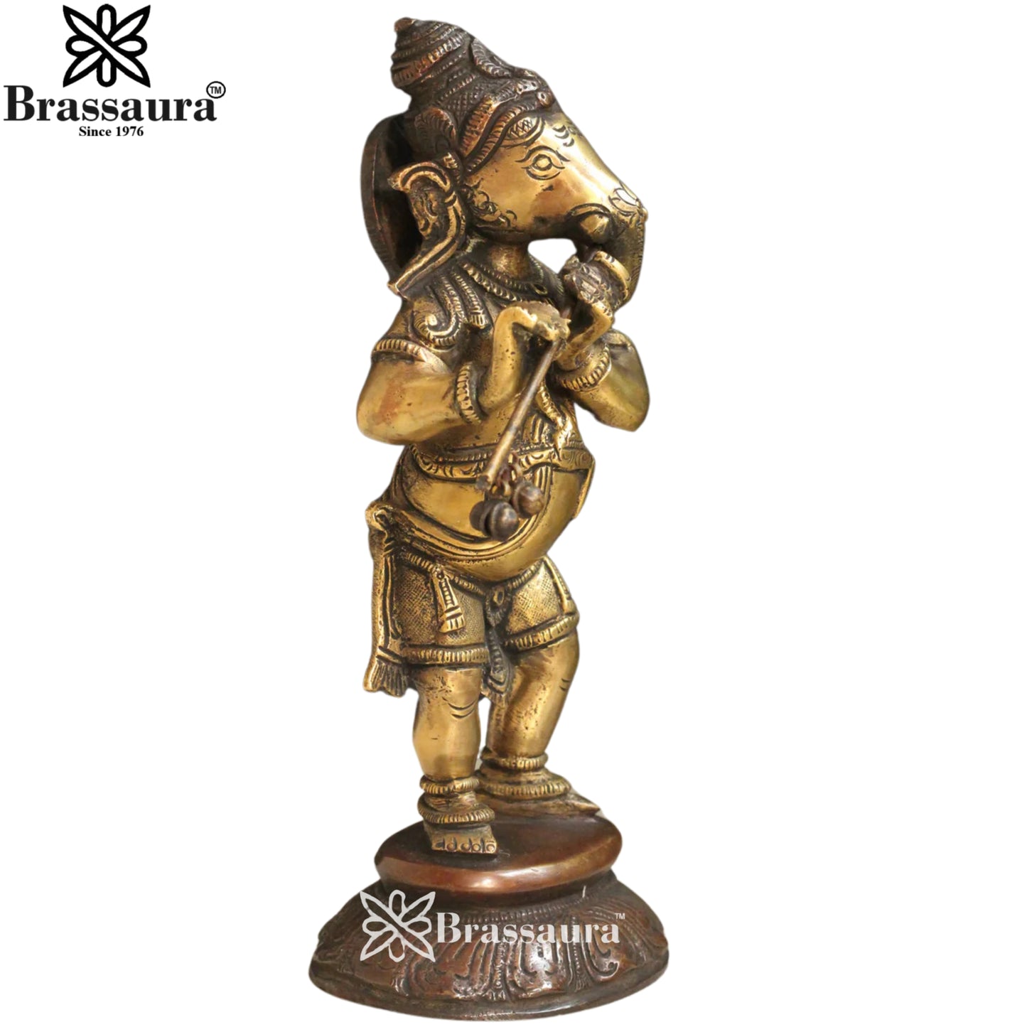 Brass Music Ganesha Statue Weight 9 Kg And Height 5 Inch