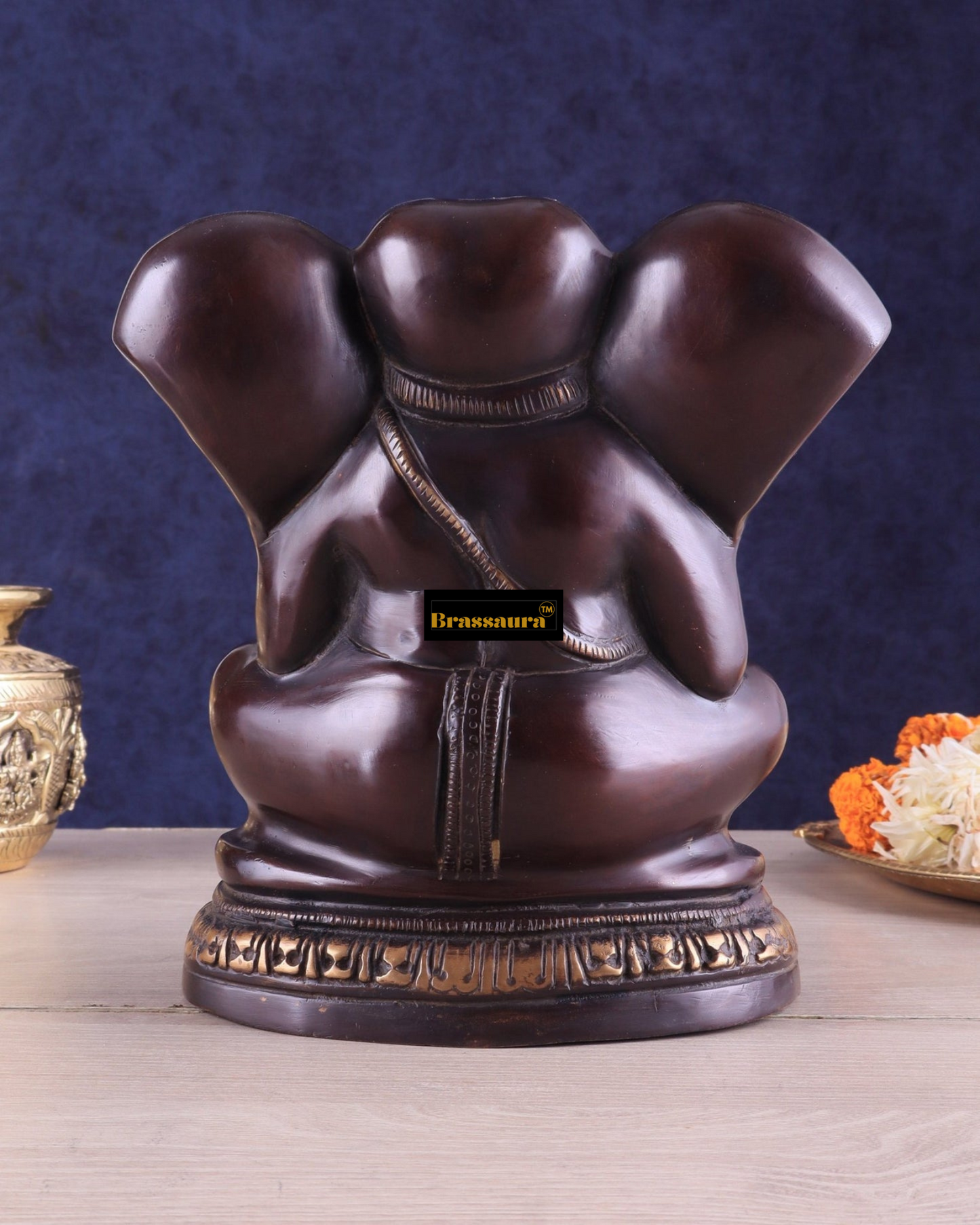 Brassaura™ Brass Ganesha Idol – 8 Inch Height | 3.46 Kg | Multi-Coloured | Perfect Gift for Diwali, Housewarming, Wedding & Navratri