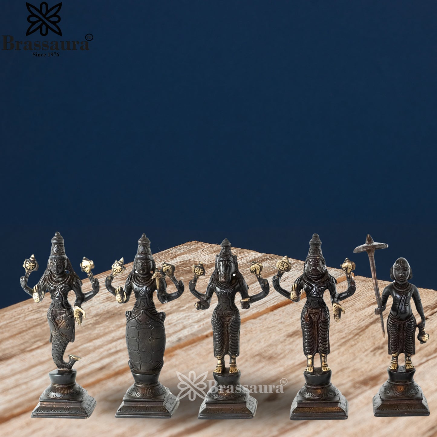 Brass Vishnu Dashavatar Statue Weight 4.6 Kg And Height 6 Inch