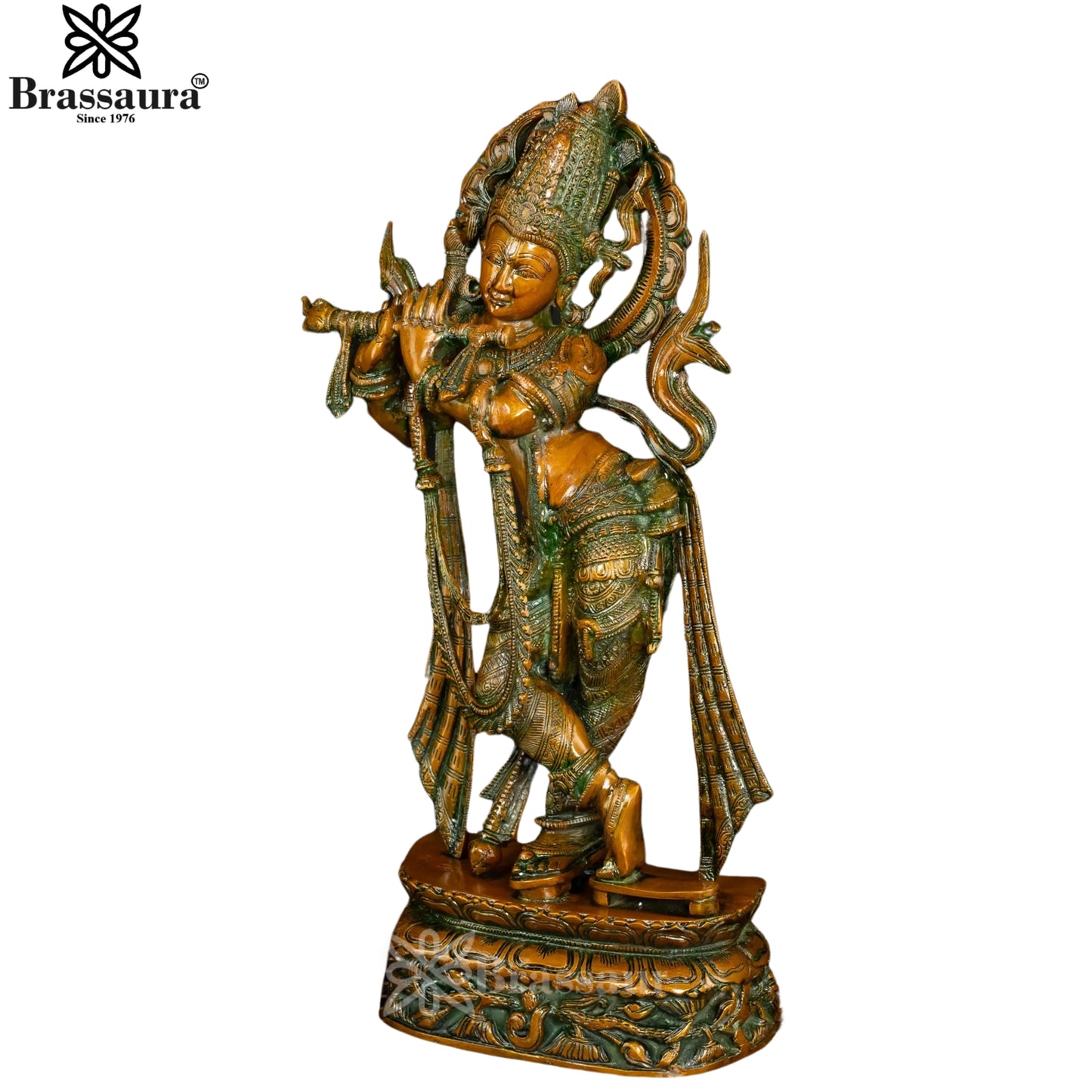 Brass Krishna Murti Weight 10.5 Kg And Height 22 Inch
