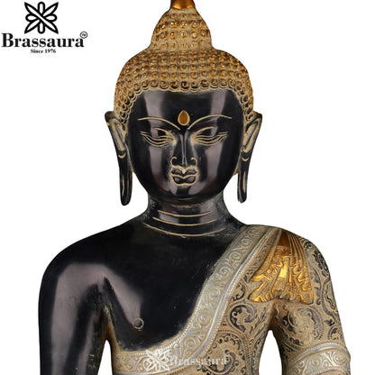 Brass Bhumisprasa Buddha Weight 23 kg & Height 22 Inch