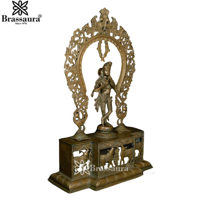 Bronze Krishna Murti Weight 69 Kg And Height 44 Inch