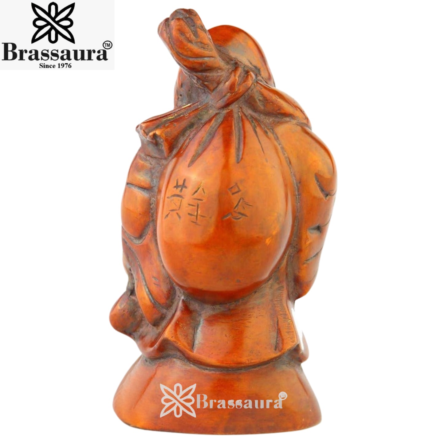 Brass Classic Laughing Standing Buddha Weight 1.7 Kg & Height 6 inch