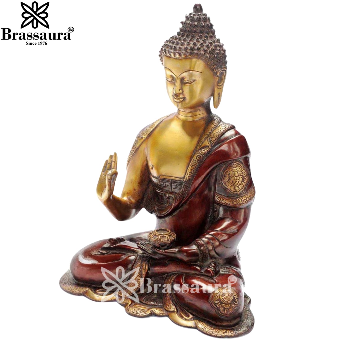 Brass Vintage Buddha Weight 7 Kg & Height 14 Inch