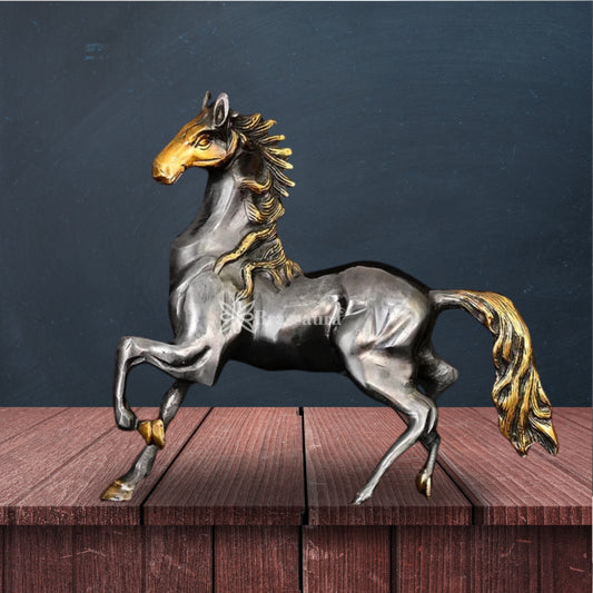 Brass Big Horse For Home Décor And Gift Items Weight 2.74 kg Height 10.5 Inch