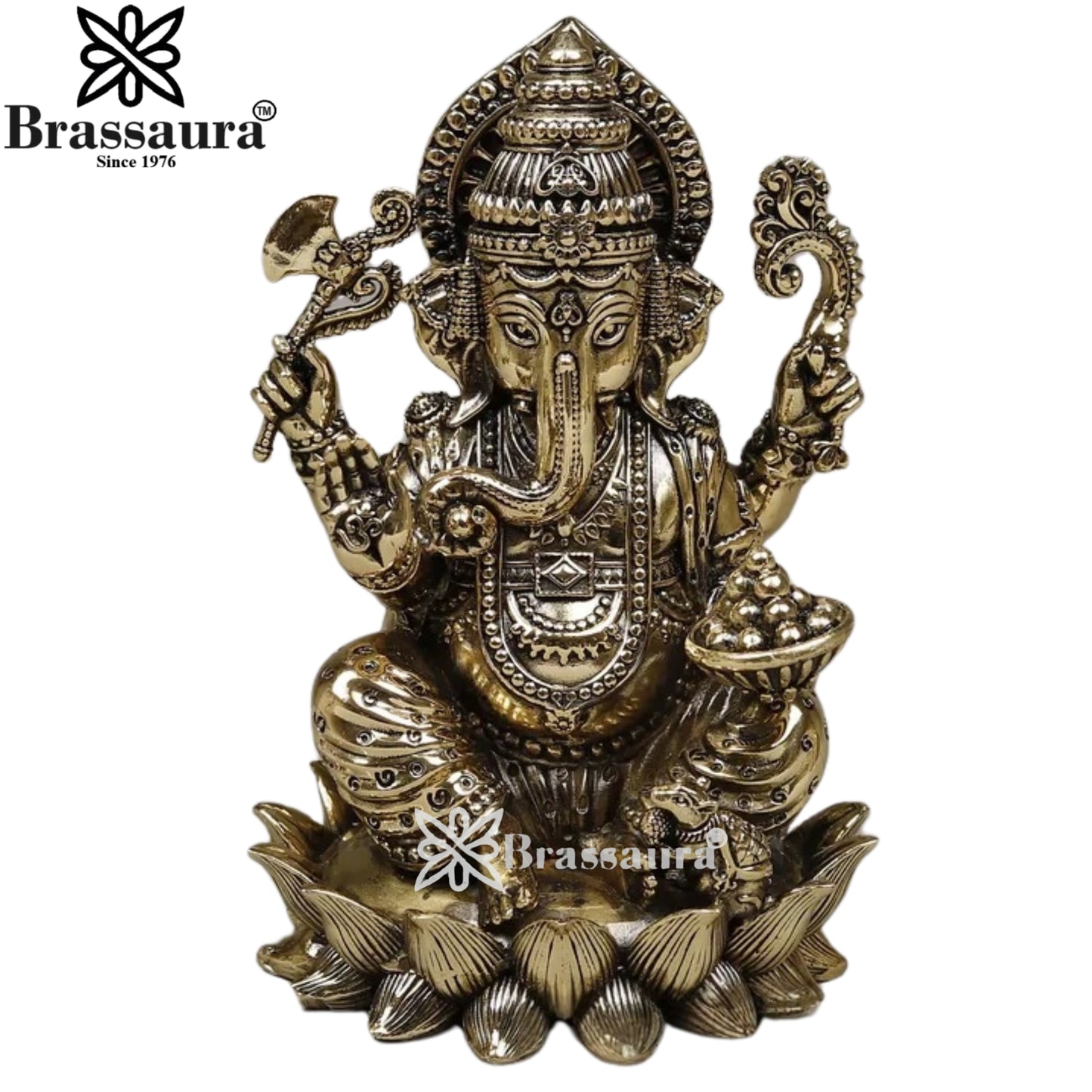 Brass Super fine Ganesha Statue Weight .422 Kg And Height 5 Inch