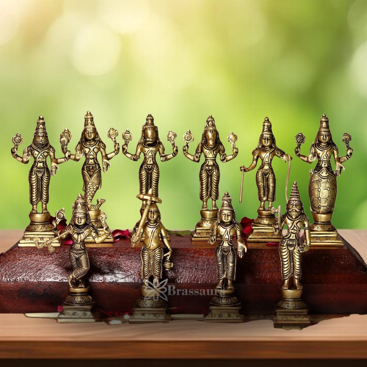 Brass Dashavatar Vishnu Statue Weight 5 Kg And Height 6 Inch